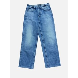 AG Adriano Goldschmied Clove Relaxed Vintage Straight Leg Jeans Blue Raw Waist